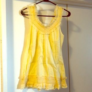 Yellow loose fitting tank top